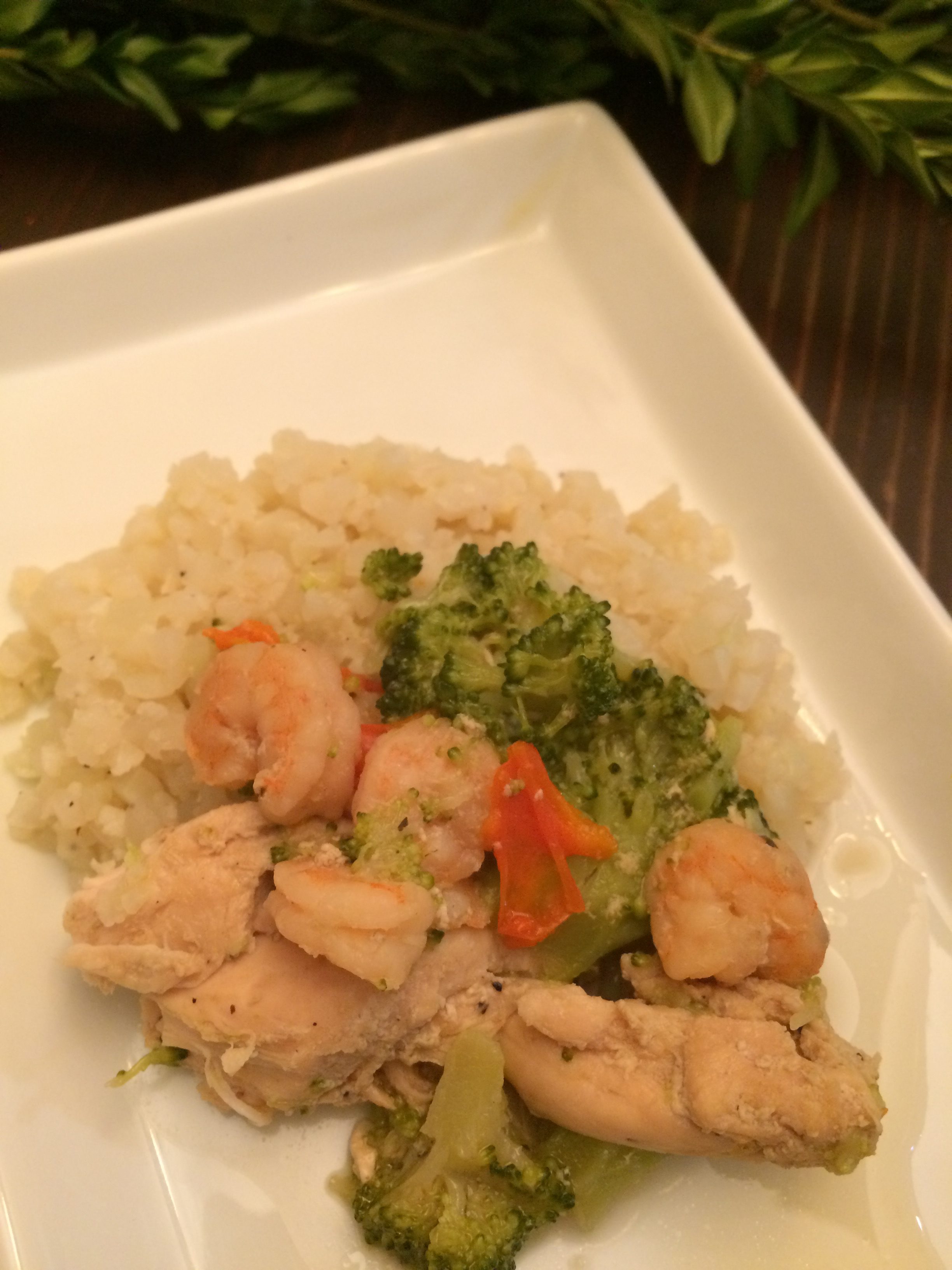 Paleo Chicken and Broccoli with Shrimp